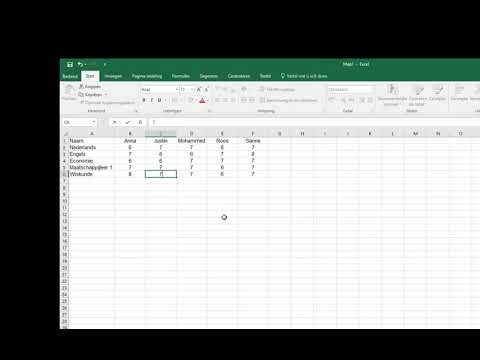 Tabel maken in Excel