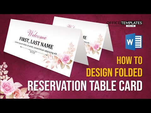 How to Design Table Reservation Name/Place Card In MS Word - DIY Tutorial